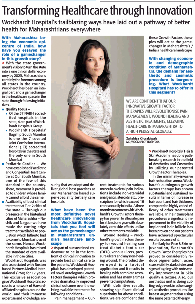 Zahabiya Khorakiwala MD talk about the trailblazing progress of Wockhardt Hospitals