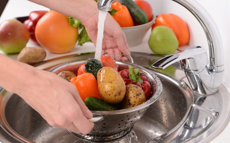 Washing groceries during COVID-19